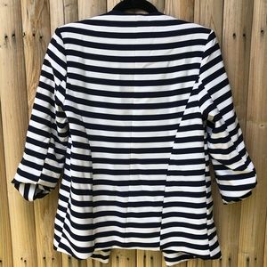 Navy and White Striped Blazer